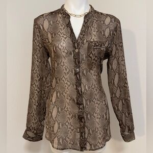 Kut from the Kloth Brown and Tan Button Down Shirt